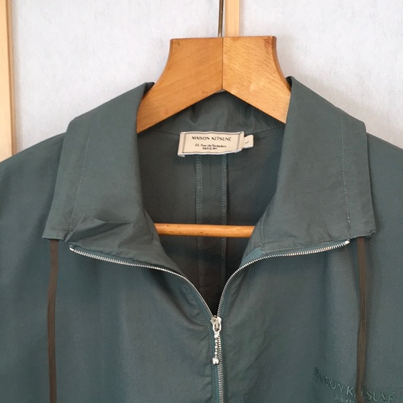MAISON KITSUNE Other - Maison Kitsune men’s green cotton zipper polo sz L
